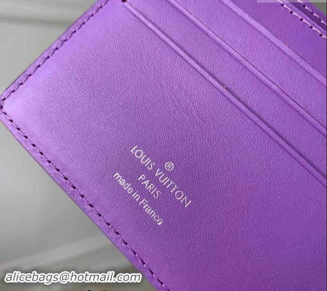 Buy Discount Louis Vuitton Multiple Wallet in Monogram Leather M83056 Purple 2024