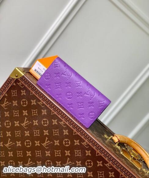 Well Crafted Louis Vuitton Brazza Wallet in Monogram Leather M69038 Purple 2024