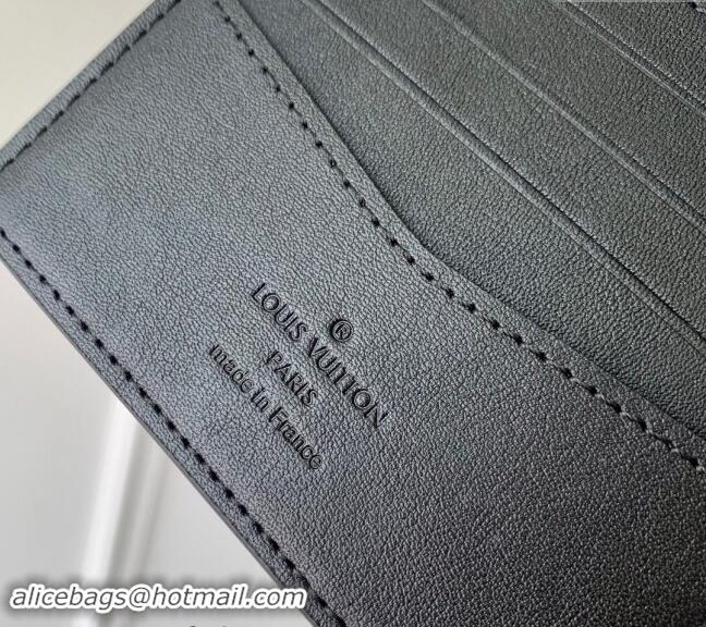 Buy Fashionable Louis Vuitton Slender Wallet in Black Grained Leather M83128 2024