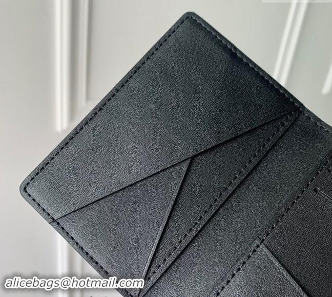 Cheapest Louis Vuitton Pocket Organizer Wallet in Black Grained Leather M83130 2024