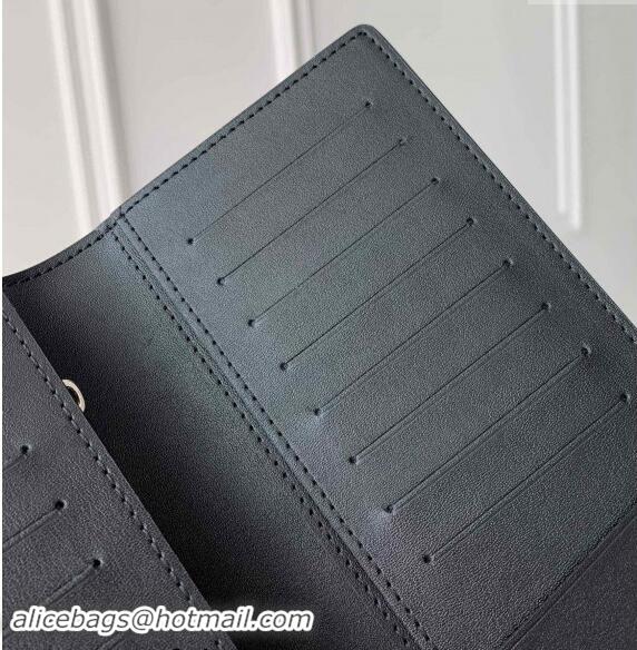 Top Grade Louis Vuitton Brazza Wallet in Black Grained Leather M83126 2024