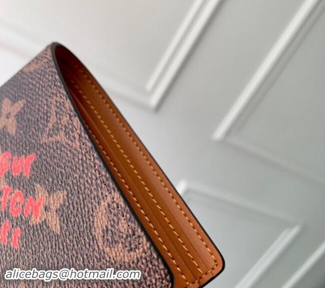 Good Taste Louis Vuitton Multiple Wallet in Monogram Dust Canvas with Red Signature M11716 2024