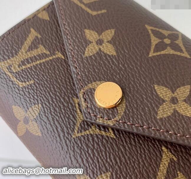 Best Price Louis Vuitton Monogram Canvas Victorine Wallet M41938 Burgundy 2024