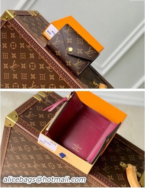 Best Price Louis Vuitton Monogram Canvas Victorine Wallet M41938 Burgundy 2024