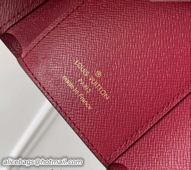 Best Price Louis Vuitton Monogram Canvas Victorine Wallet M41938 Burgundy 2024