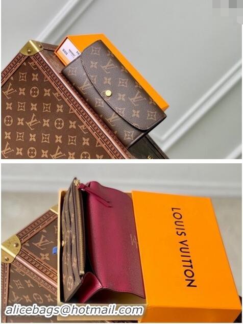 Well Crafted Louis Vuitton Monogram Canvas Emilie Wallet M60697 Burgundy 2024