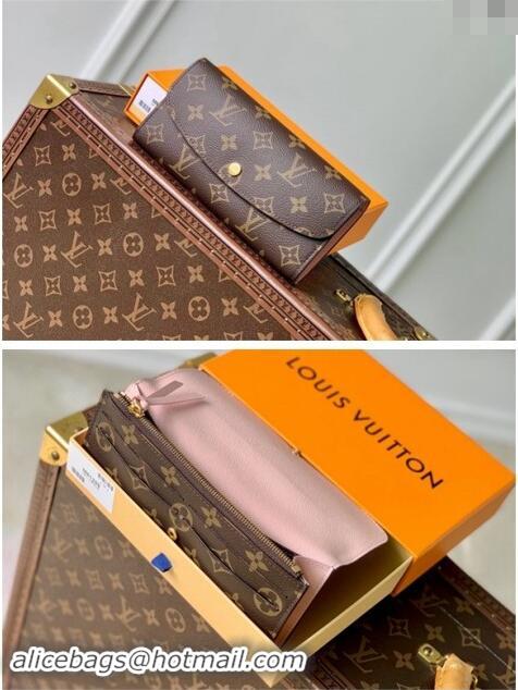 Buy Discount Louis Vuitton Monogram Canvas Emilie Wallet M61289 Light Pink 2024