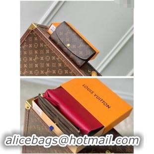 Grade Quality Louis Vuitton Monogram Canvas Emilie Wallet M60697 Fuchsia M60697 2024