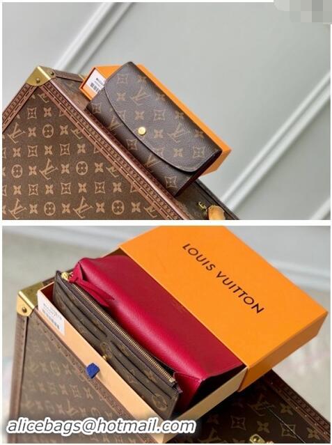 Grade Quality Louis Vuitton Monogram Canvas Emilie Wallet M60697 Fuchsia M60697 2024