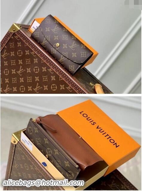 Discount Louis Vuitton Monogram Canvas Emilie Wallet M60697 Brown 2024