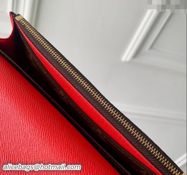 Low Price Louis Vuitton Monogram Canvas Emilie Wallet M60697 Red 2024