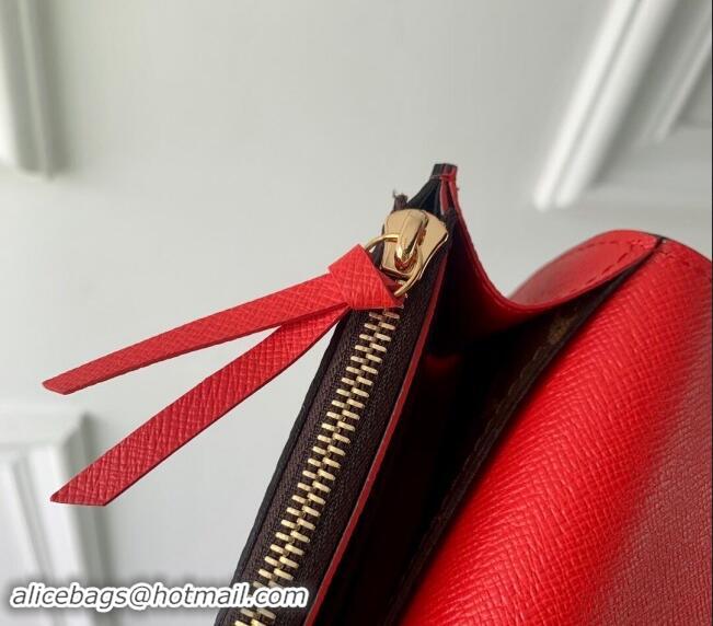 Low Price Louis Vuitton Monogram Canvas Emilie Wallet M60697 Red 2024