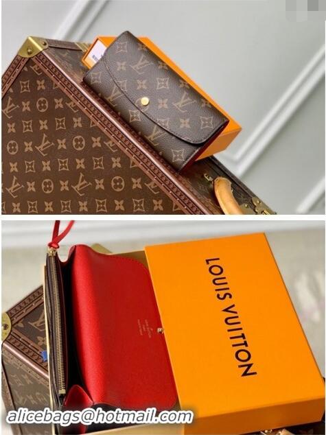 Low Price Louis Vuitton Monogram Canvas Emilie Wallet M60697 Red 2024