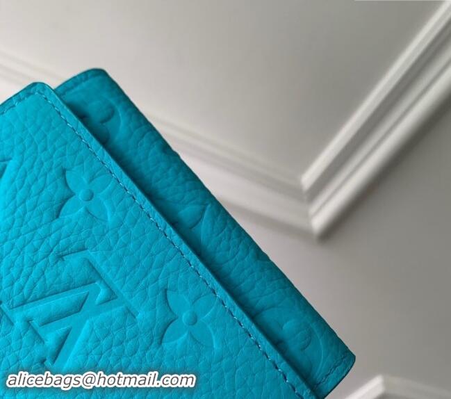 Top Quality Louis Vuitton Slender Pilot Wallet in Monogram Leather Turquoise Blue M11500 2024