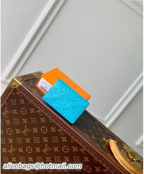 Buy Cheap Louis Vuitton Pocket Organizer Wallet in Monogram Leather Turquoise Blue M11502 2024