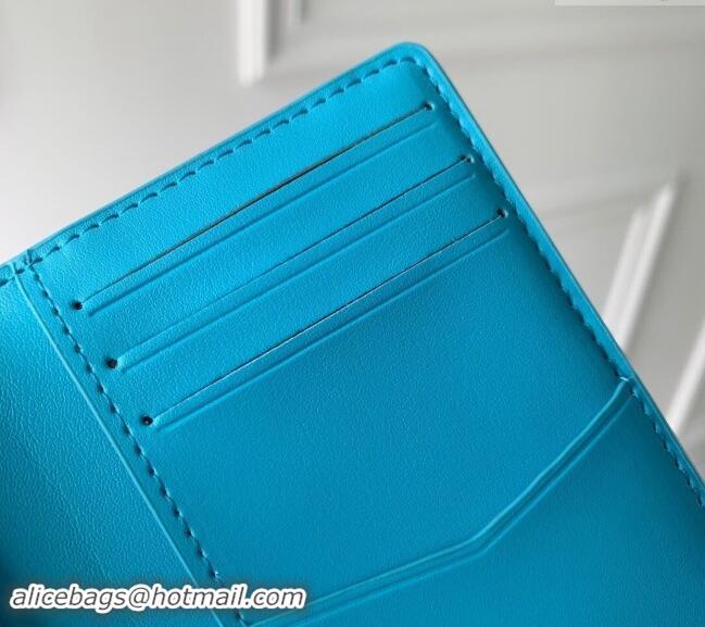 Buy Cheap Louis Vuitton Pocket Organizer Wallet in Monogram Leather Turquoise Blue M11502 2024