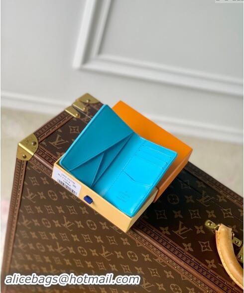 Buy Cheap Louis Vuitton Pocket Organizer Wallet in Monogram Leather Turquoise Blue M11502 2024