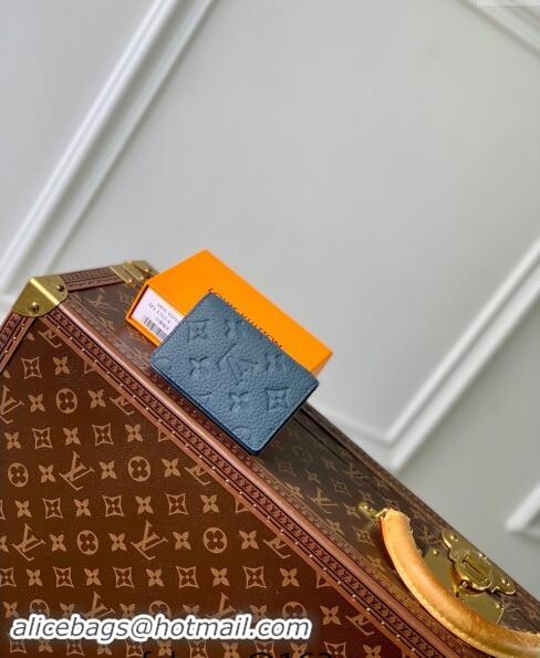 Well Crafted Louis Vuitton Pocket Organizer in Monogram Leather Dark Blue M11524 2024