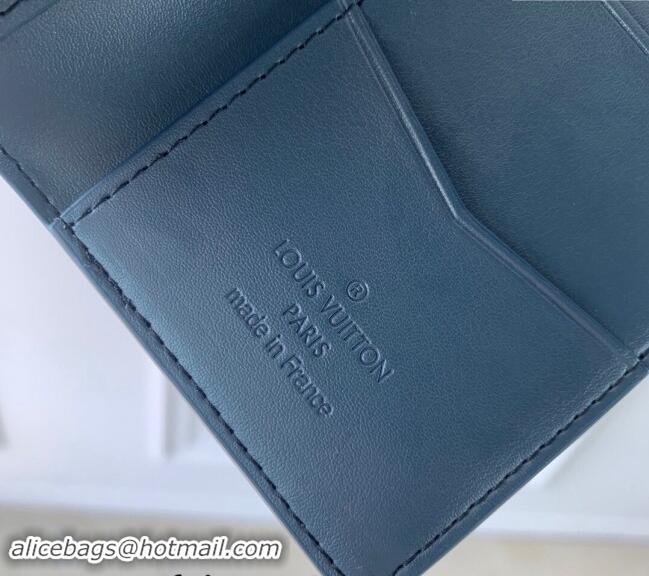 Well Crafted Louis Vuitton Pocket Organizer in Monogram Leather Dark Blue M11524 2024