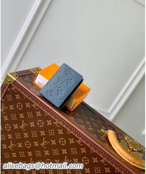 Well Crafted Louis Vuitton Pocket Organizer in Monogram Leather Dark Blue M11524 2024