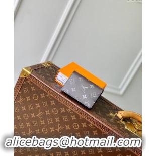 Top Quality Louis Vuitton Mens Pocket Organizer Wallet in Black Brushed Monogram Leather M11635 2024