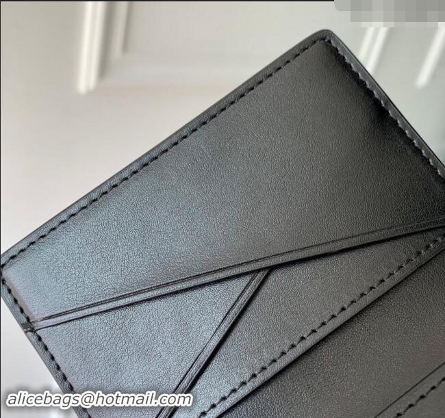 Top Quality Louis Vuitton Mens Pocket Organizer Wallet in Black Brushed Monogram Leather M11635 2024