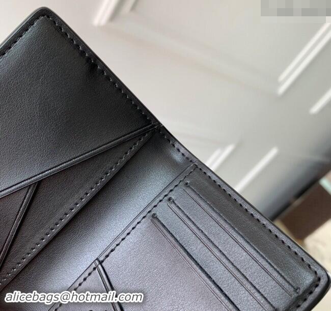 Top Quality Louis Vuitton Mens Pocket Organizer Wallet in Black Brushed Monogram Leather M11635 2024