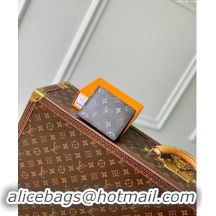 Top Quality Louis Vuitton Mens Slender Wallet in Black Brushed Monogram Leather M11708 2024