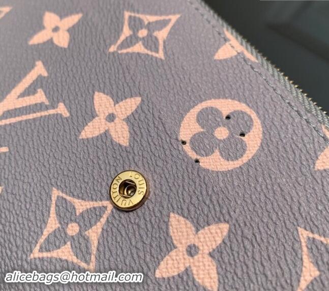 Top Grade Louis Vuitton Emilie Wallet in Trianon Grey Canvas M60697 2024