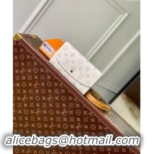 Grade Quality Louis Vuitton Iris Wallet in Mahina Perforated Leather M11746 White/Blue 2024