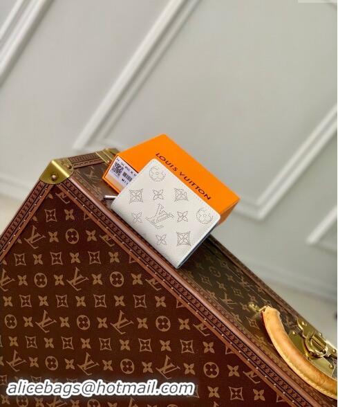 Good Taste Louis Vuitton Clea Wallet in Mahina Perforated Leather M11749 White/Blue 2024