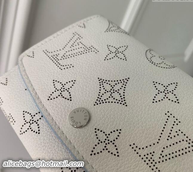 Good Quality Louis Vuitton Iris Compact Wallet in Mahina Perforated Leather M11802 White/Blue 2024