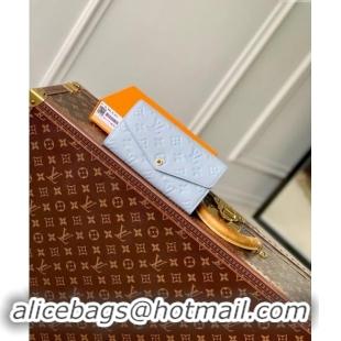 Discount Louis Vuitton Sarah Wallet in Blue Washed Monogram Empreinte Leather M17779 2024