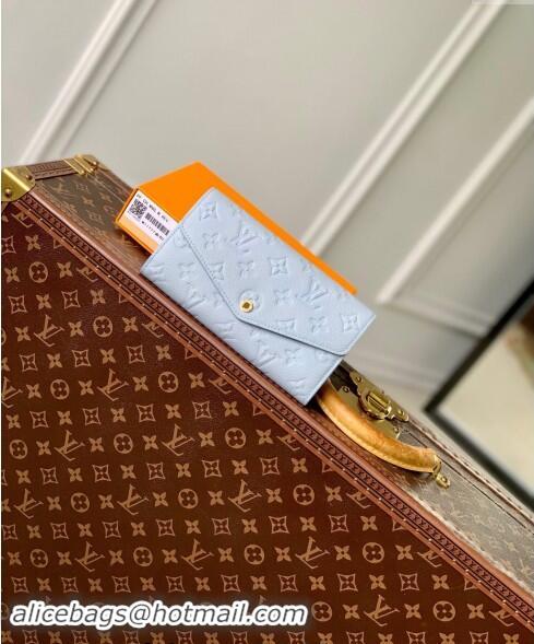 Discount Louis Vuitton Sarah Wallet in Blue Washed Monogram Empreinte Leather M17779 2024