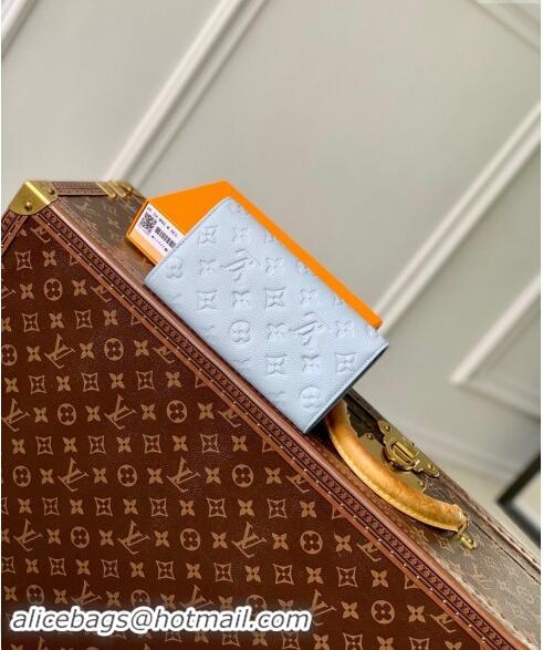 Discount Louis Vuitton Sarah Wallet in Blue Washed Monogram Empreinte Leather M17779 2024