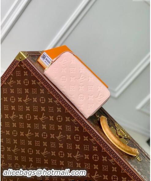 Top Grade Louis Vuitton Zippy Wallet in Monogram Empreinte Leather M83225 Pink 2024