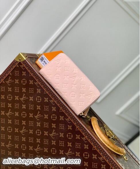 Top Grade Louis Vuitton Zippy Wallet in Monogram Empreinte Leather M83225 Pink 2024