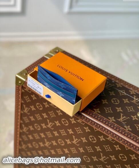 Top Design Louis Vuitton Double Card Holder Wallet in Navy Blue Monogram Gradient Canvas M11550 2024