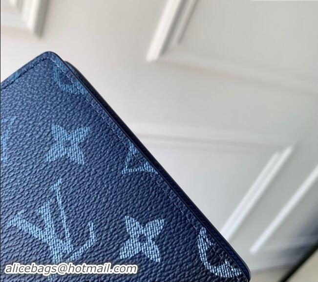 Well Crafted Louis Vuitton Pocket Organizer Wallet in Navy Blue Monogram Gradient Canvas M11548 2024