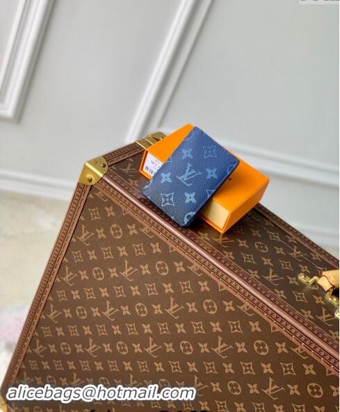 Well Crafted Louis Vuitton Pocket Organizer Wallet in Navy Blue Monogram Gradient Canvas M11548 2024