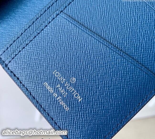 Top Design Louis Vuitton Brazza Wallet in Navy Blue Monogram Gradient Canvas M11546 2024