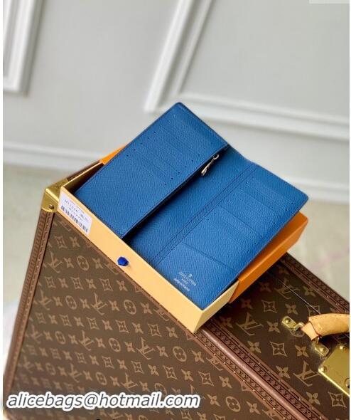 Top Design Louis Vuitton Brazza Wallet in Navy Blue Monogram Gradient Canvas M11546 2024