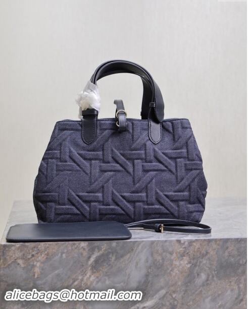 Top Grade Dior Medium Dior Toujours Bag in Blue Graphic Cannage Denim CD2214 2024