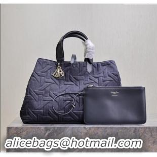 Top Design Dior Large Dior Toujours Bag in Blue Graphic Cannage Denim CD2213 2024