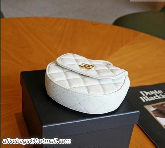 New Fashion Chanel Quilted Calfskin Clutch with Chain and Top Handle CH102209 White 2024