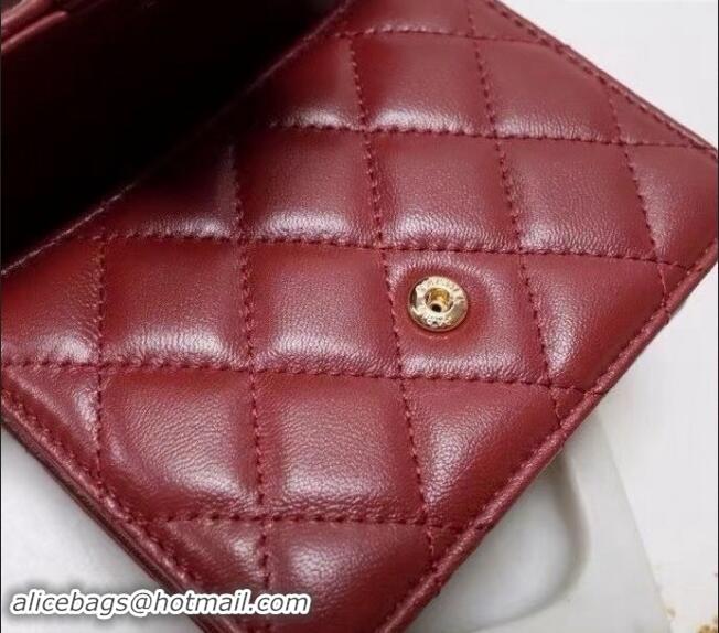 Luxury Cheap Chanel Quilted Calfskin Clutch with Chain and Top Handle CH102210 Red 2024