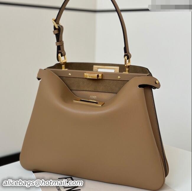 Best Price Fendi Peekaboo Soft Medium Bag in Cappuccino-coloured Leather Bag 80172 Beige 2024 Top