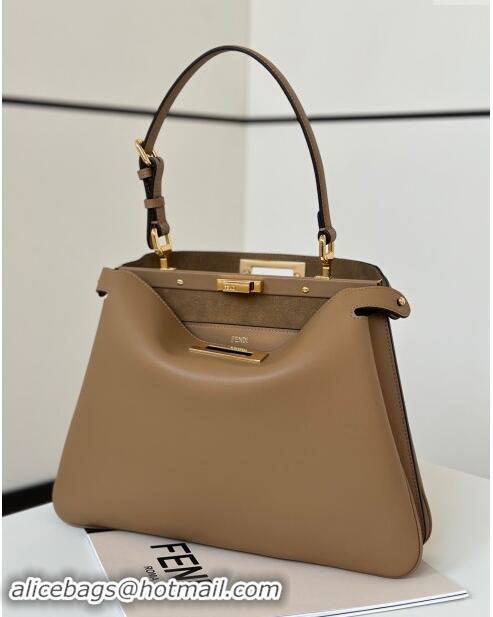 Best Price Fendi Peekaboo Soft Medium Bag in Cappuccino-coloured Leather Bag 80172 Beige 2024 Top