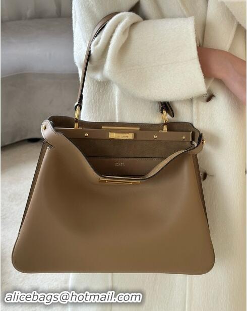 Best Price Fendi Peekaboo Soft Medium Bag in Cappuccino-coloured Leather Bag 80172 Beige 2024 Top