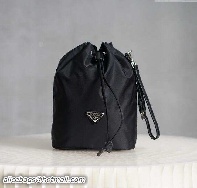 Famous Brand Prada Re-Nylon Pouch Bag 1NE369 Black 2024